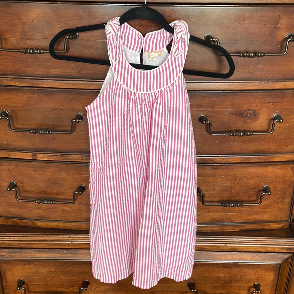 Cute seersucker dress. Nantucket red (slightly pink). Red Camel girls size 10.
